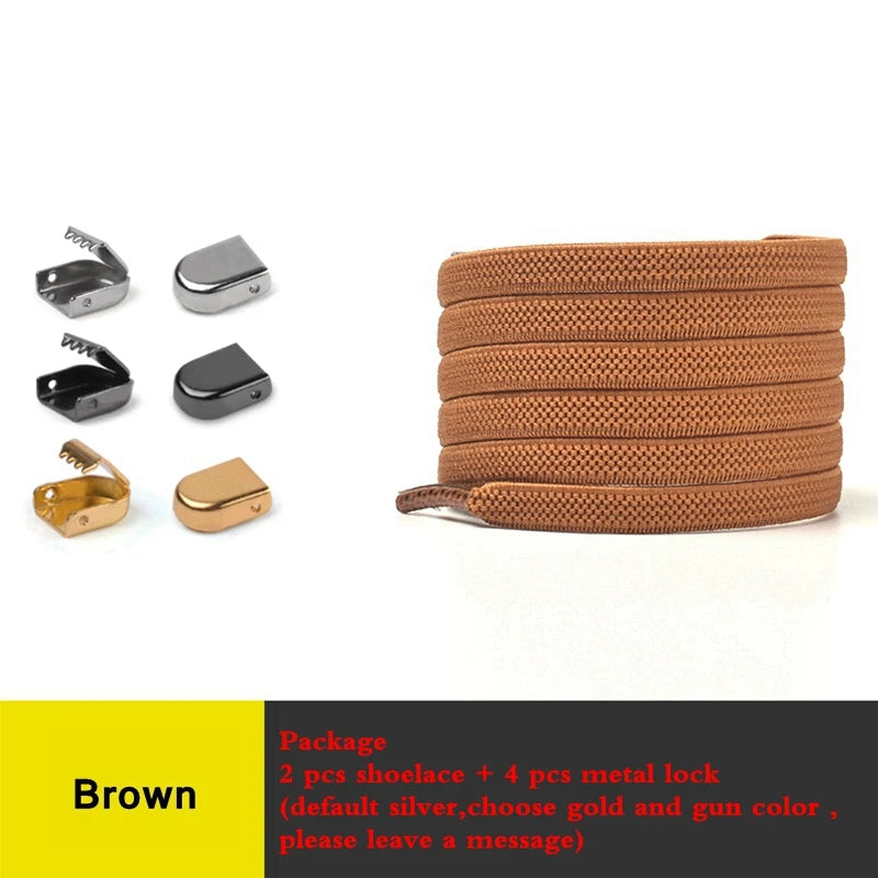 1Pair No Tie Shoe laces Elastic Shoelaces Outdoor Leisure Sneakers Quick Safety Flat Shoelace Kids And Adult Unisex Lazy laces