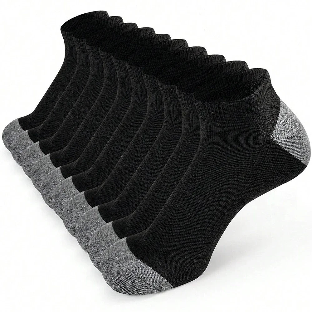 10 Pairs Of Comfortable Breathable Socks Sweat Absorbing Odor Proof Low Cut Solid Color Socks Suitable For Outdoor Activities
