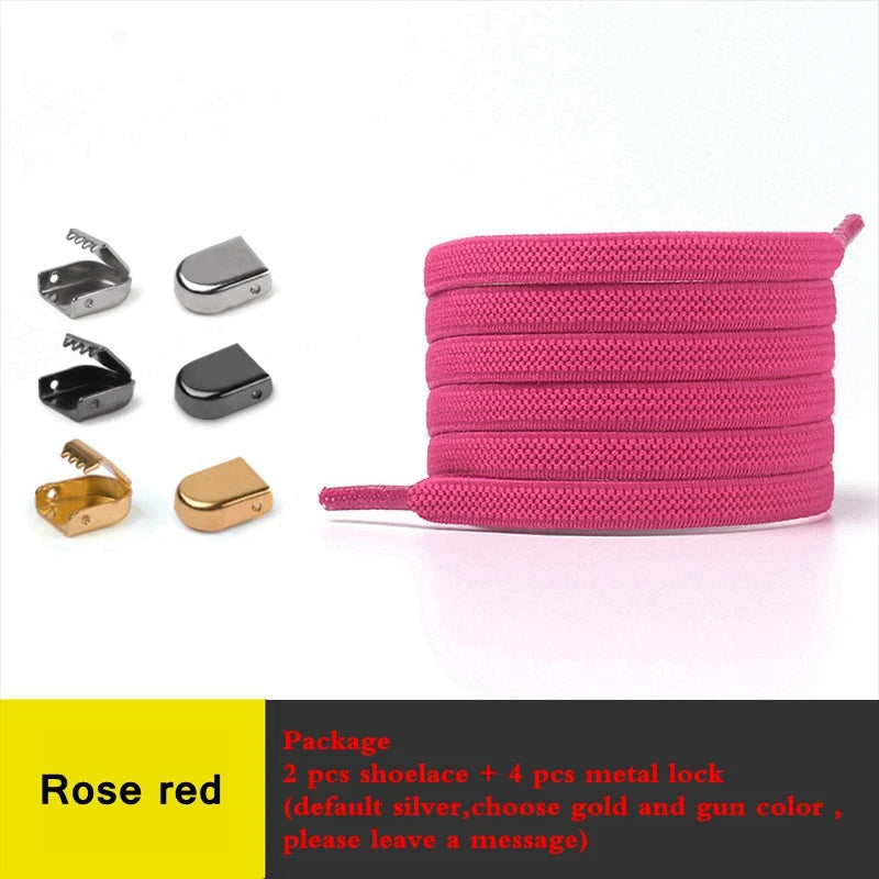 1Pair No Tie Shoe laces Elastic Shoelaces Outdoor Leisure Sneakers Quick Safety Flat Shoelace Kids And Adult Unisex Lazy laces