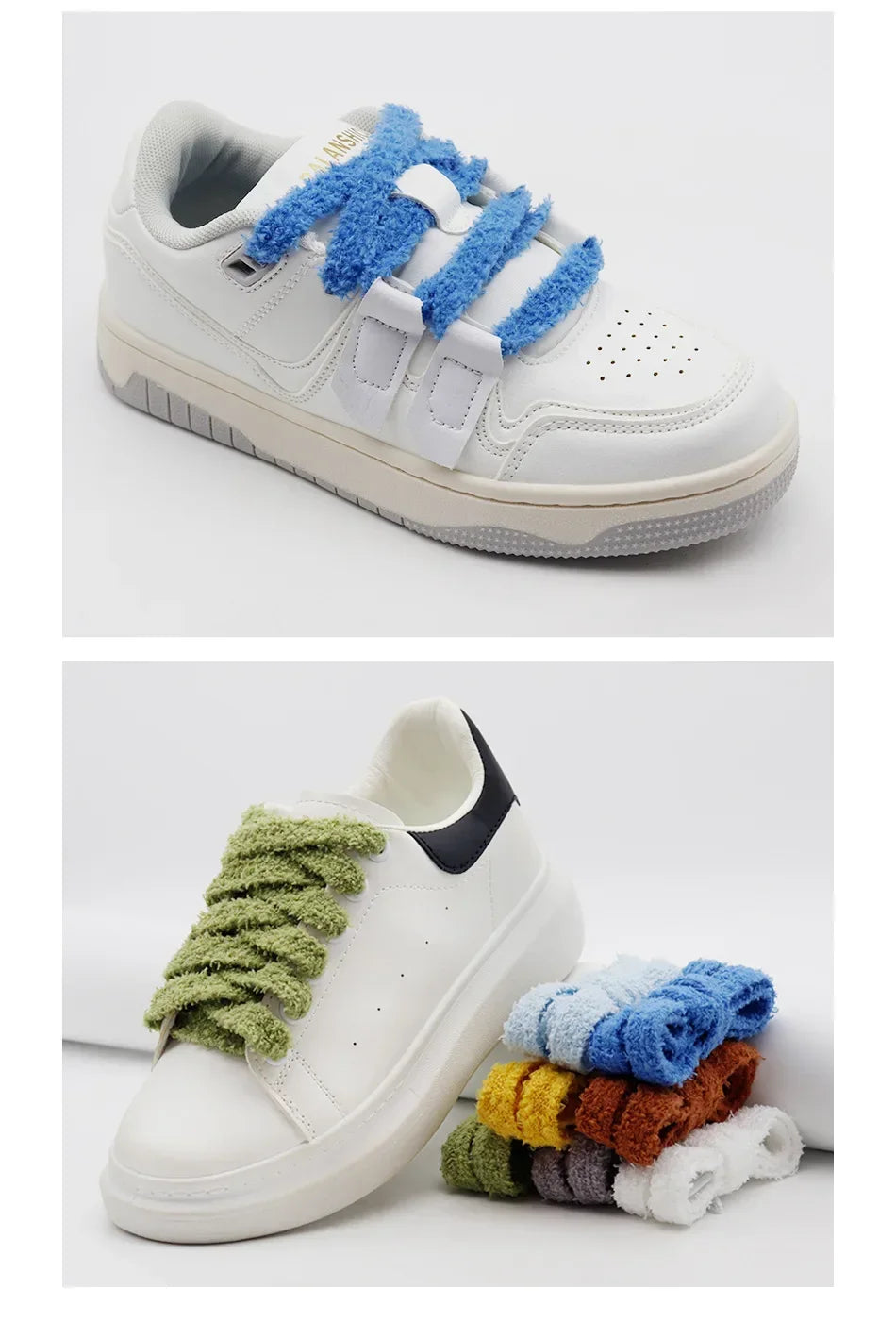 1.5CM Width Flat Shoelace Fluffy Shoelaces Plush Rope Shoe Laces for Shoes Casual Sneakers 100/120/140/160CM Shoe Accessorie New