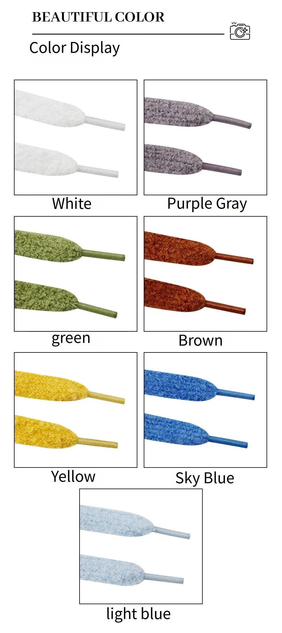 1.5CM Width Flat Shoelace Fluffy Shoelaces Plush Rope Shoe Laces for Shoes Casual Sneakers 100/120/140/160CM Shoe Accessorie New