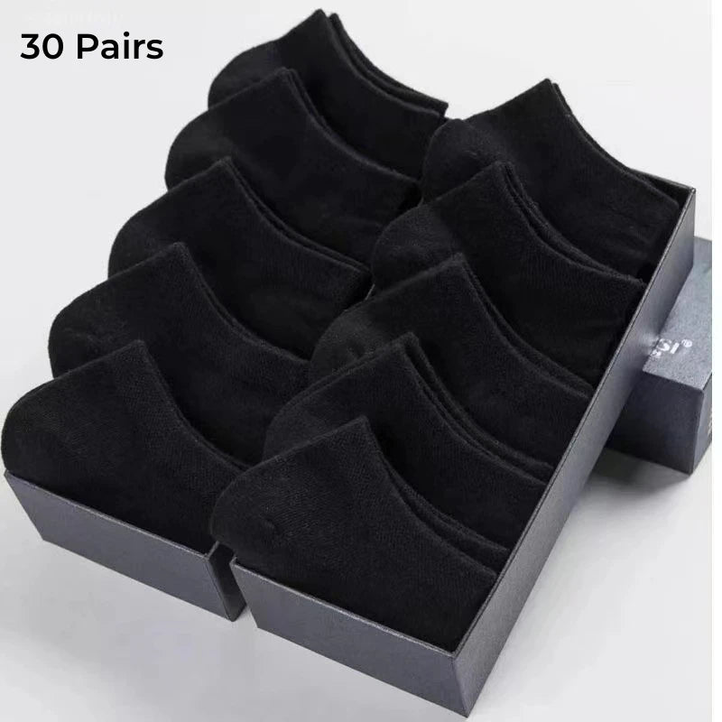 40/30 Pairs Unisex Casual Plain Color Ankle Socks Thin Breathable Comfy Anti Odor Sweat-absorbing For Men Women