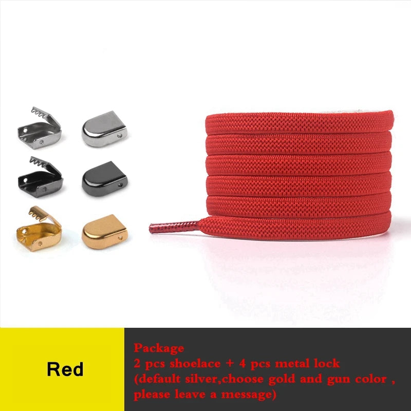 1Pair No Tie Shoe laces Elastic Shoelaces Outdoor Leisure Sneakers Quick Safety Flat Shoelace Kids And Adult Unisex Lazy laces