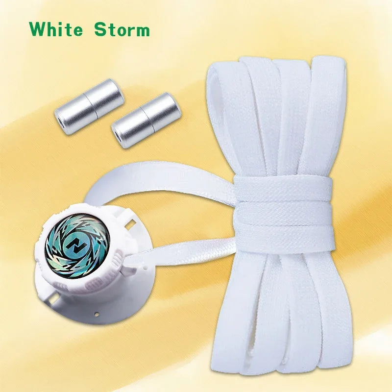 1Pair Easy Fit Automatic Shoelaces Without ties Swivel Buckle Laces Sneakers No Tie Shoe laces Adults Kids Thick Rope shoelace