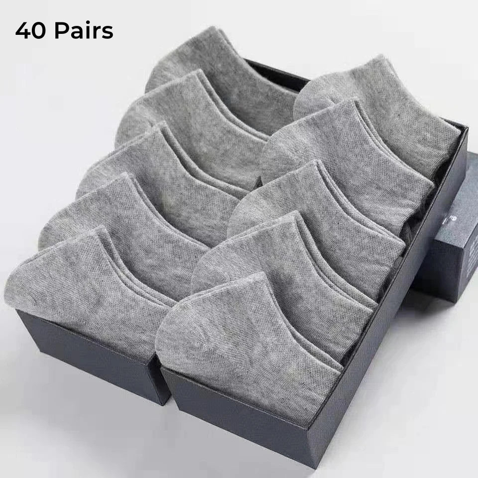 40/30 Pairs Unisex Casual Plain Color Ankle Socks Thin Breathable Comfy Anti Odor Sweat-absorbing For Men Women