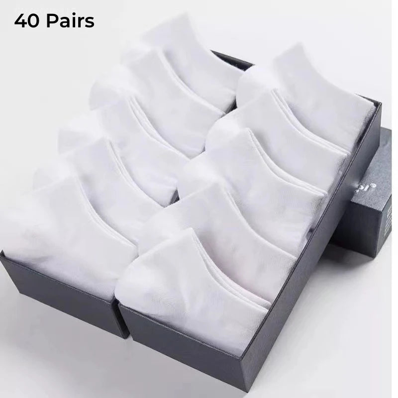 40/30 Pairs Unisex Casual Plain Color Ankle Socks Thin Breathable Comfy Anti Odor Sweat-absorbing For Men Women