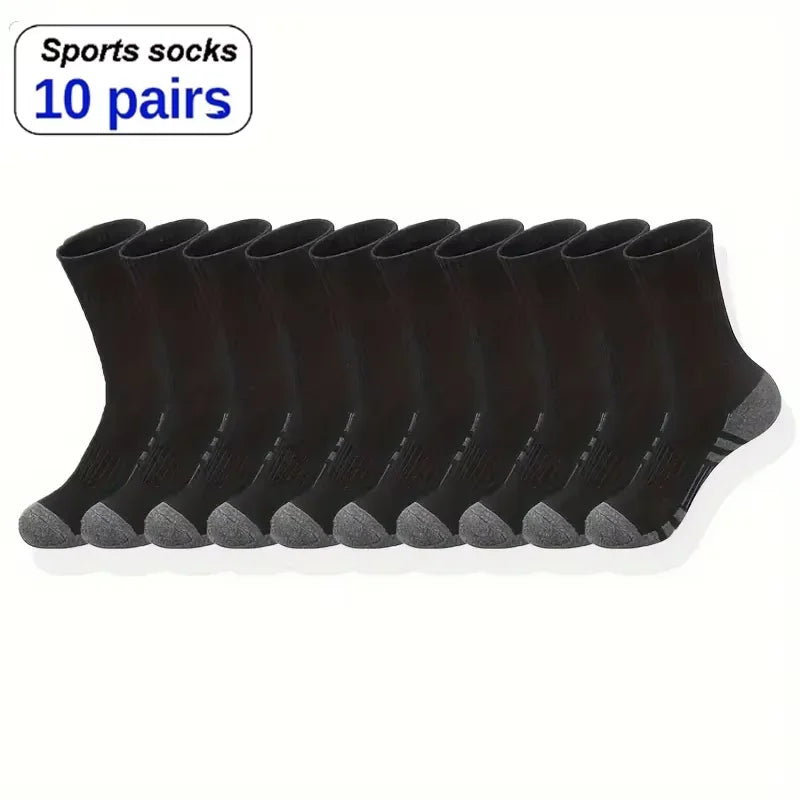 10/30 Pairs of High-Quality Soft and Comfortable Men's Running Socks Summer Sweat Wicking and Breathable Basketball Sports Socks