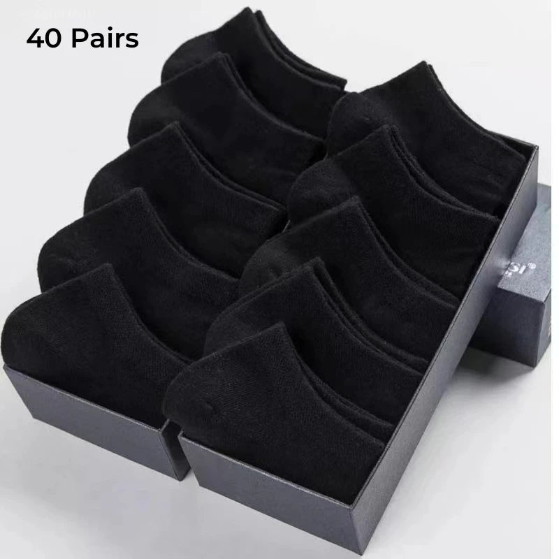 40/30 Pairs Unisex Casual Plain Color Ankle Socks Thin Breathable Comfy Anti Odor Sweat-absorbing For Men Women