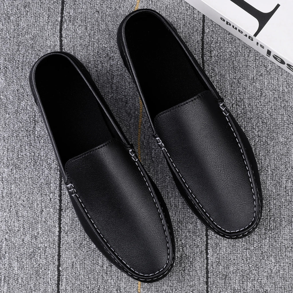 Summer Men Loafers Wedding Dress White Driving Moccasins Footwear Man Casual Shoes Leather Slip On Super Lightweight Male Shoes