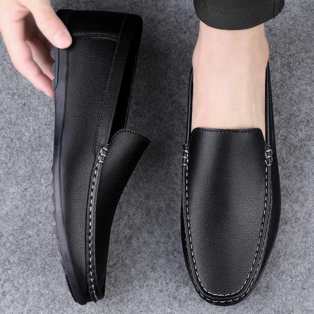 Summer Men Loafers Wedding Dress White Driving Moccasins Footwear Man Casual Shoes Leather Slip On Super Lightweight Male Shoes